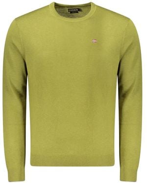 Napapijri Damavand Logo-Embroidered Wool Sweater - Green