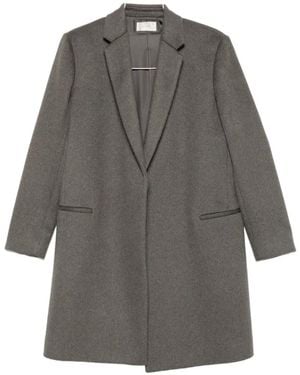 The Row Ciel Notched-Lapels Single-Breasted Coat - Grey
