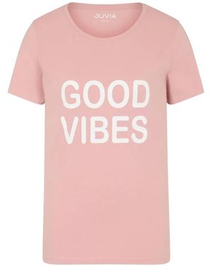 Juvia Christina Letter-Print T-Shirt - Pink