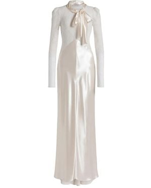 Alberta Ferretti Lace Maxi Dress - White