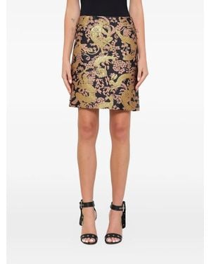 Lanvin Minifalda Con Animales En Jacquard - Metálico