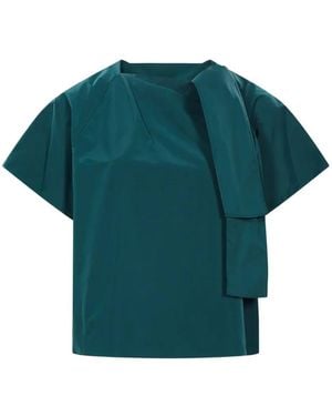 Weekend by Maxmara High-Neck Paneled Blouse - Green
