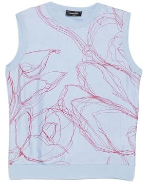 Fabiana Filippi Graphic-Print Sleeveless Top - Blue