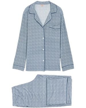 Eberjey Seashell-Print Piped Pyjamas Set - Blue