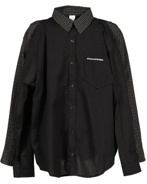 Protocol Index Four Hands Checked Shirt - Black