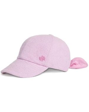 Patou Logo-Embroidered Bow-Detail Couture Cap - Pink