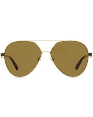 Moncler Pilot Wide-bridge Sunglasses - Natural