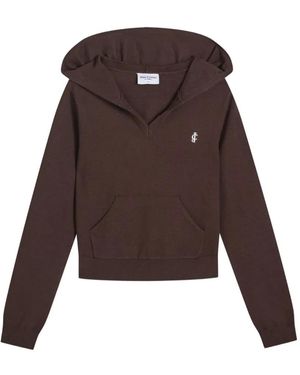 Juicy Couture Logo-Plaque Hoodie - Brown