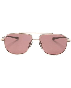 Dita Eyewear Double-Bridge Pilot-Frame Sunglasses - Pink