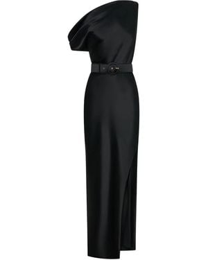 Nicholas Eartha One-Shoulder Belted Maxi Dress - Black
