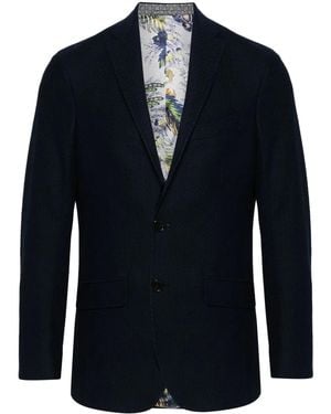 Etro Patterned-Jacquard Single-Breasted Blazer - Blue