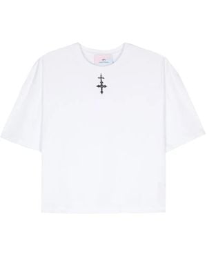 Chiara Ferragni Cross-Charm Cotton T-Shirt - White