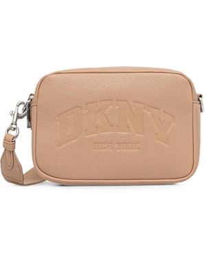 DKNY Hadlee Logo-Debossed Shoulder Bag - Natural