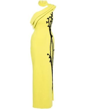 Saiid Kobeisy Vestido De Fiesta Con Un Solo Hombro - Amarillo