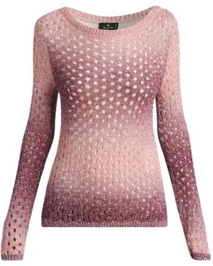 Etro Gradient Open-Knit Sweater - Pink