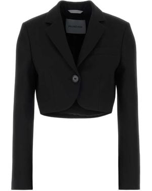 Balenciaga Cropped Single-Breasted Blazer - Black