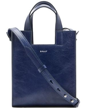 Bally Easy Small Leather Tote Bag - Blue
