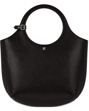 Courreges Medium Holy Leather Tote Bag - Black