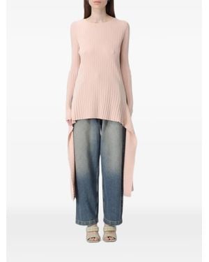Moschino Ribbed Asymmetric Jumper - Pink