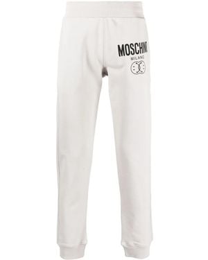 Moschino Smiley-Print Logo Track Trousers - White