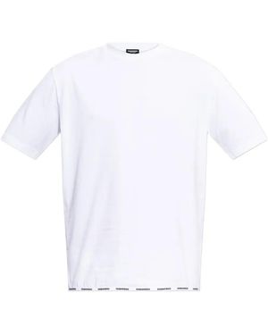 DSquared² Logo-Waistband T-Shirt - White