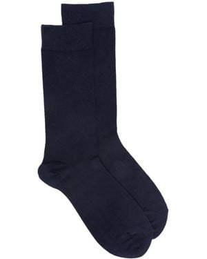 Sunspel Logo-Print Socks - Blue