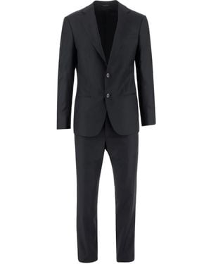 Giorgio Armani Button-Fastening Wool Suit - Black