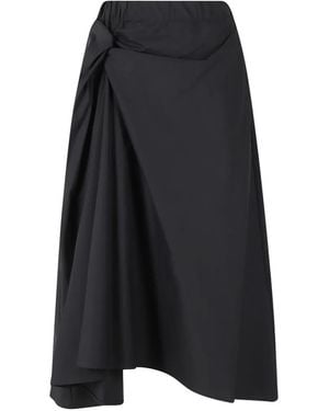 MEIMEIJ Knot-Detail Elasticated-Waist Midi Skirt - Black