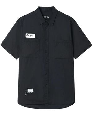 Izzue Logo-Patch Short-Sleeve Shirt - Black