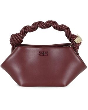 Ganni Mini Bou Braided-Handle Tote Bag - Purple
