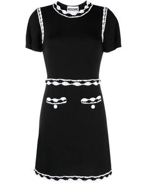 Moschino Lace-Trim Knitted Dress - Black