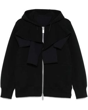 Sacai Hoodie Aus Jersey - Schwarz