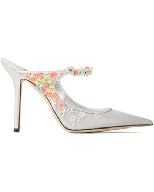 Jimmy Choo 100Mm Bing Daisy Pumps - White