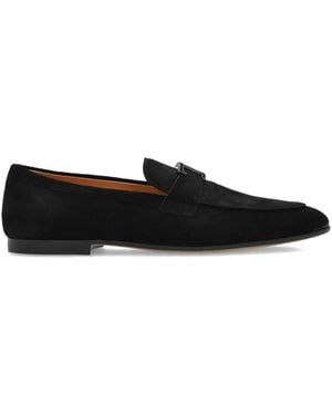 Tod's Logo-plaque Suede Loafers - ブラック