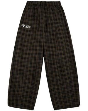 Boredom Kills Plaid Track Trousers - White