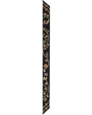 Dolce & Gabbana Bandeau De Seda Y Sarga - Negro