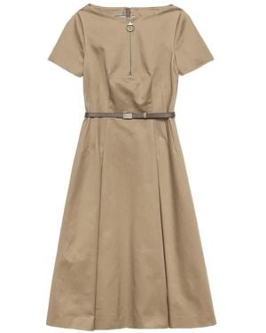 Prada Chino Zipper Dress - Natural