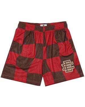 Eric Emanuel Wavy-Check Shorts - Red