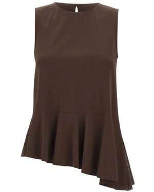Kaos Blouse Sans Manches À Ourlet Volanté - Brown