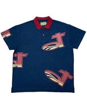 DENIM TEARS Dt Pique Polo Shirt - Blue