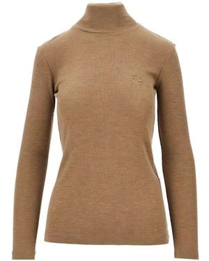 Max Mara Jersey Con Cuello Vuelto - Marrón