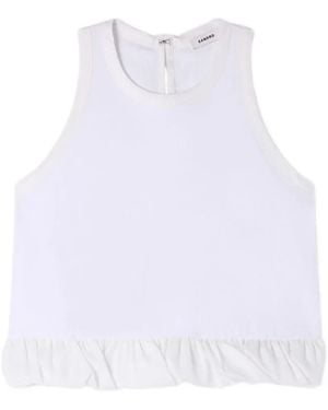 Sandro Ruffle Top - White