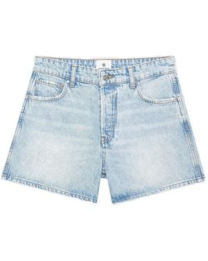 Anine Bing Dalton Denim Shorts - Blue