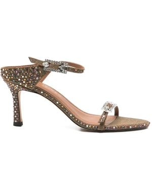 Kurt Geiger Embellished Buckle Sandals - Brown