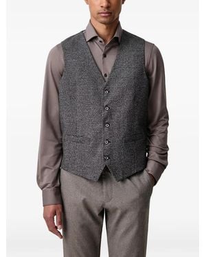Lindbergh Houndstooth Waistcoat - Grey
