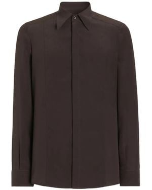 Dolce & Gabbana Chemise Martini En Soie Crêpe De Chine - Brown