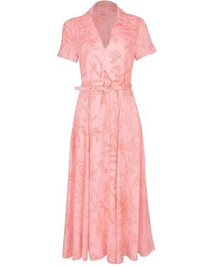 Monique Lhuillier Maxi-Jurk Met Bloemenprint - Roze