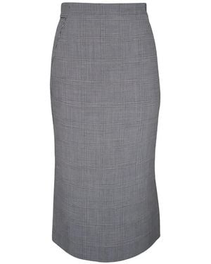 Akris Checked midi skirt - Grau