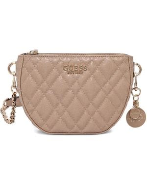 Guess Isemay Quilted Satchel - Brown