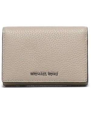 Michael Kors Hudson Pebbled Leather Snap Wallet - Grey